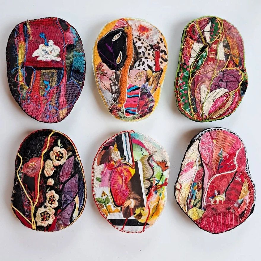 Gorgeous abstract textile artwork by Sylvie van Oosterhout