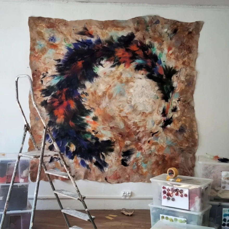 Abstract Textile Artwork by Laurine Malengreau