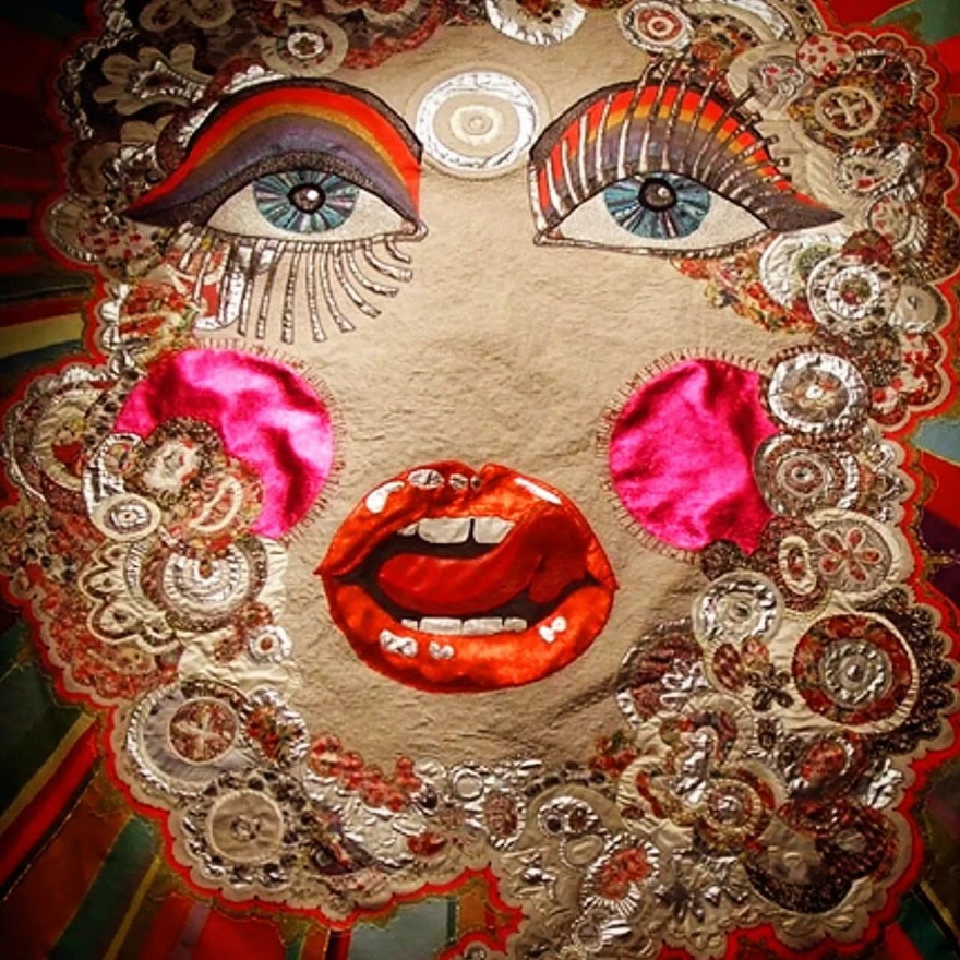 Abstract embroidery by Lou Gardiner