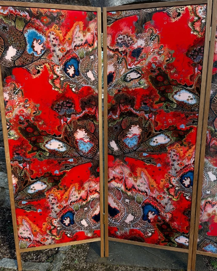Abstract embroidery by Lou Gardiner