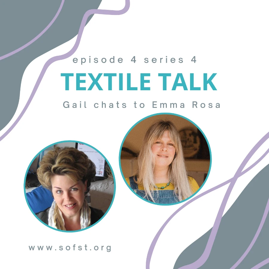 Textile Talk podcast cover featuring Emma Rosa