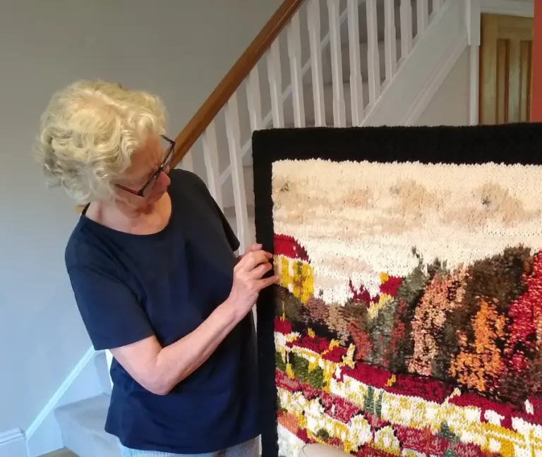 Dinan Feroze proudly displays her work