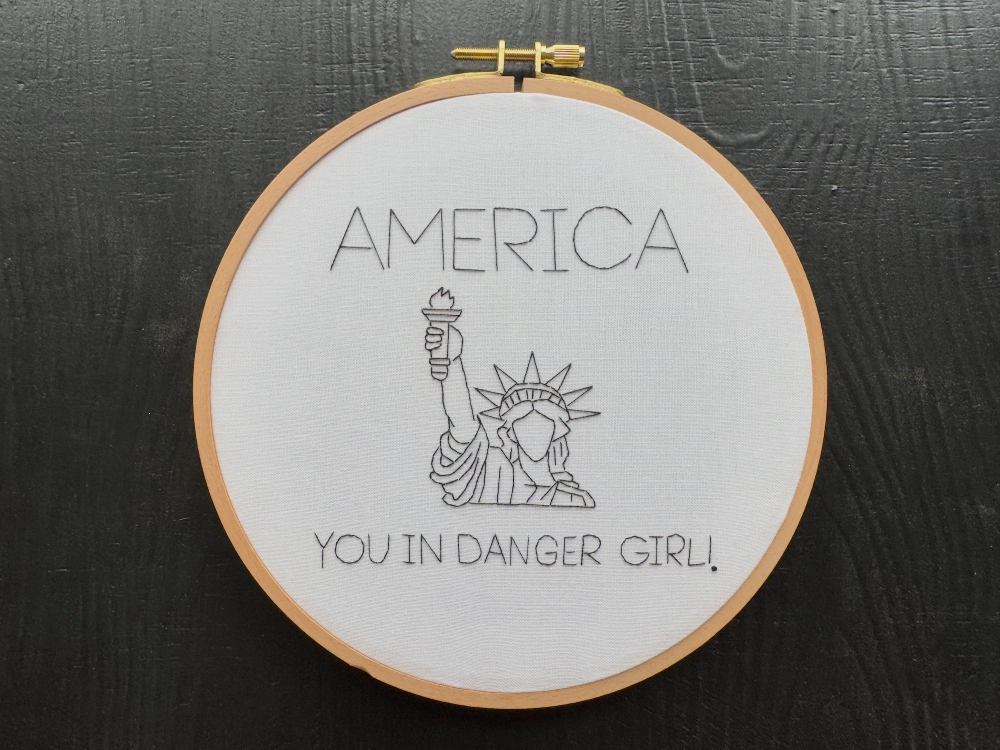 Activist embroidery by Badass Cross Stitch creator, Shannon Downey