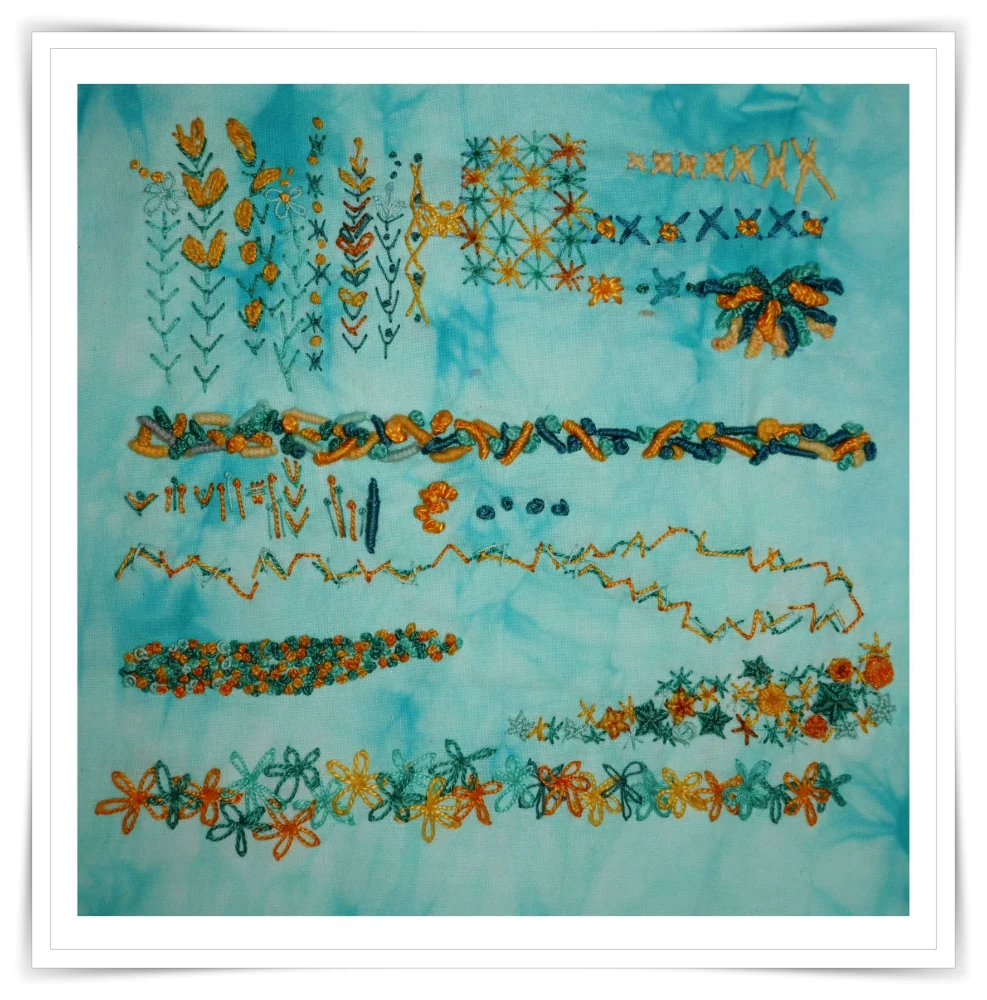 A unique hand embroidery design by Lorraine Duff