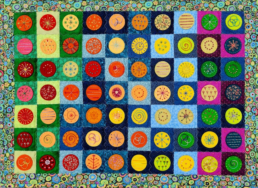 Incredible and original temperature quilt by Patchwork and Quilting graduate, Lyn White
