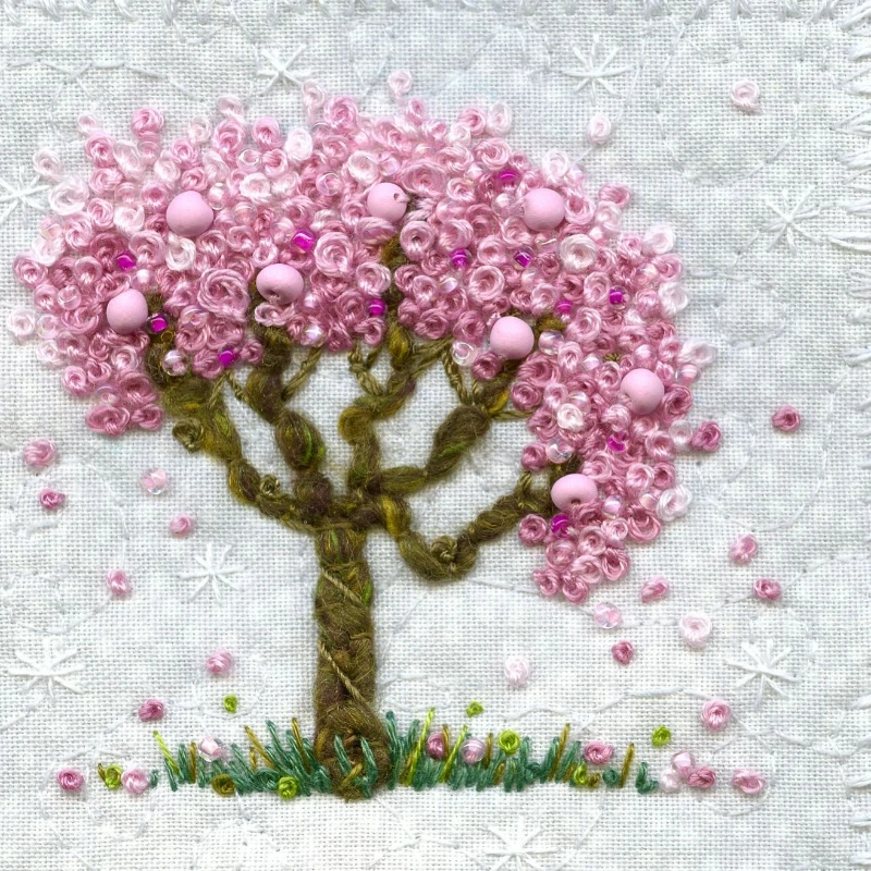 Botanical textile artwork by Kirsten Chursinoff