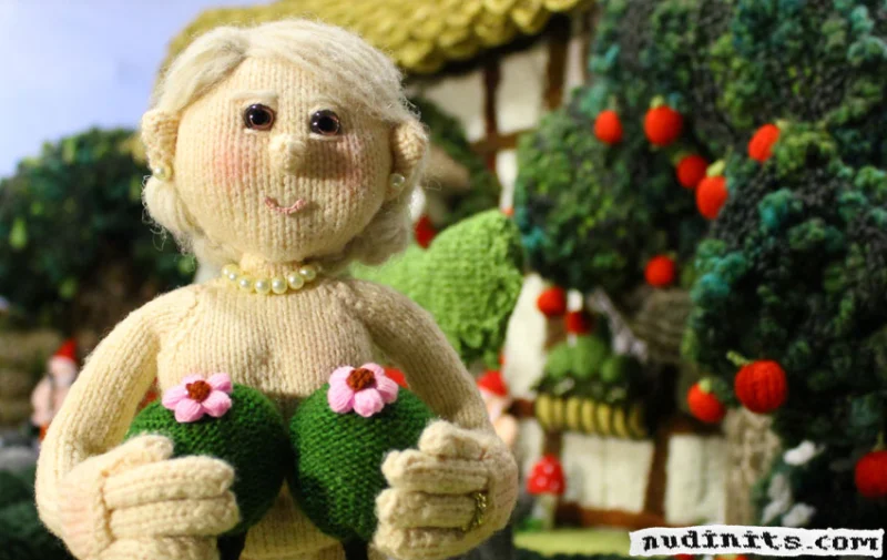 Barboo Bushes. A nude knit character, the brainchild of artist Sarah Simi