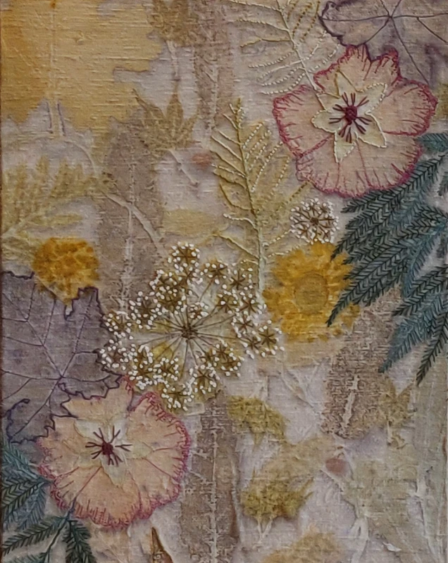 Botanical artwork and eco printing by Caroline Nixon, textile artist