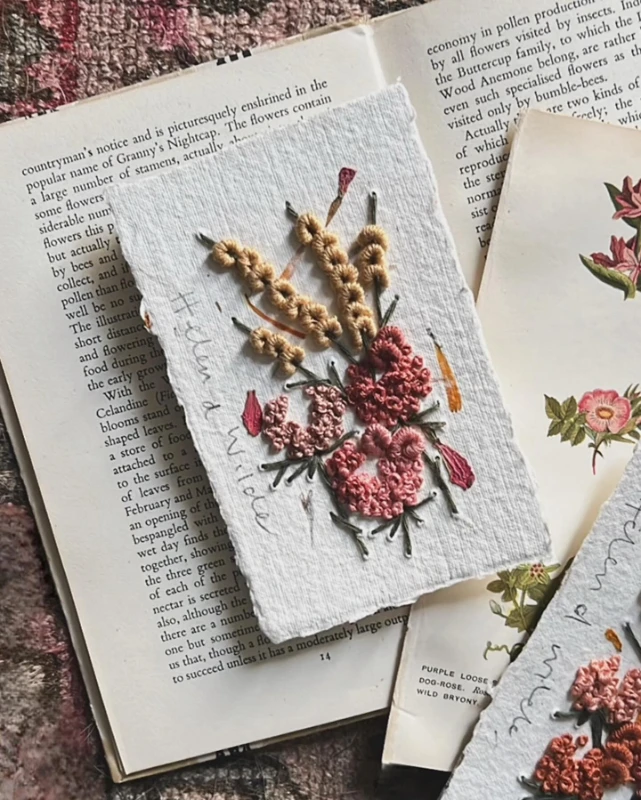 Heen Wilde Ovo Bloom textile embroidery botanical work