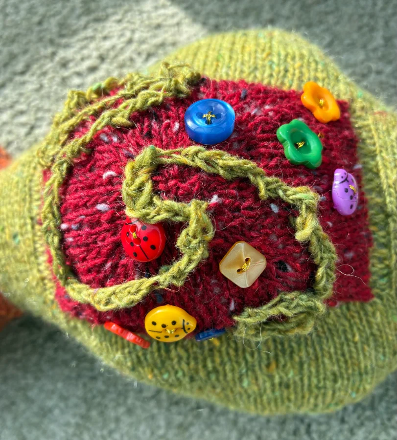 Sample stitches courseswork, knitting design, by SST Skill Stage 3 graduate Rhona