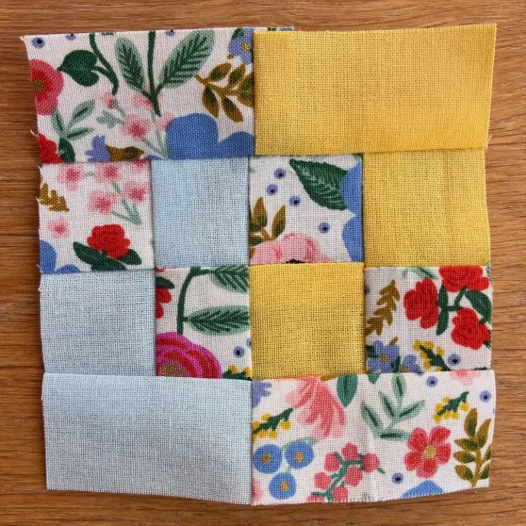 Sample patchwork techniques by textiles student, Helen @notes.in.thread