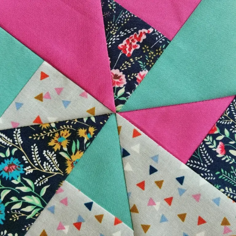 Sample patchwork techniques by textiles student, Helen @notes.in.thread