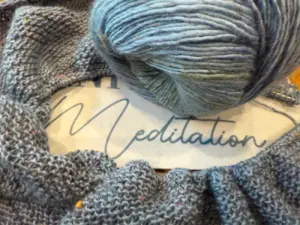 Finding Mindfulness with Knitting. Textile Talk with Textile artist and yoga teacher Mary Ann Gebhardt