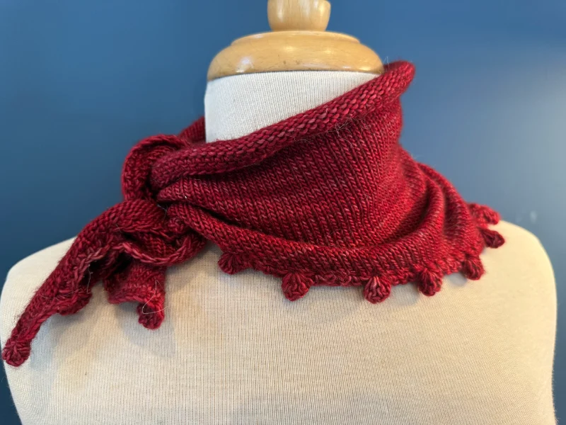 A beginner's first small knitted or embroidered project.