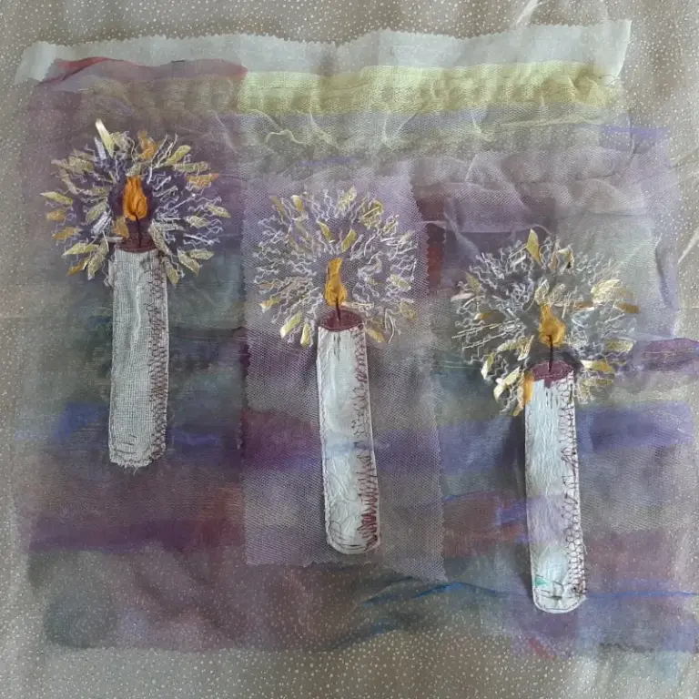 Machine embroidery samples by Sue Mills