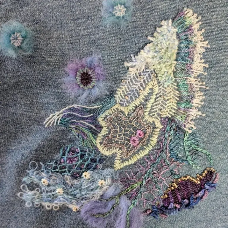 Hand Embroidery samples for module 1 of the Hand Embroidery Course by Zoe