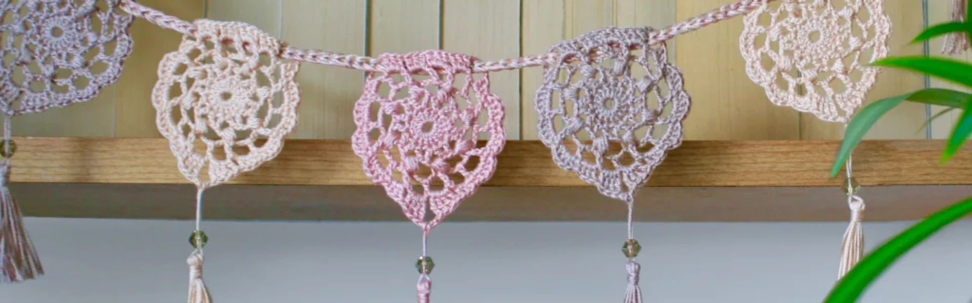 Crocheted bunting by crochet graduate Eve Llewellyn.