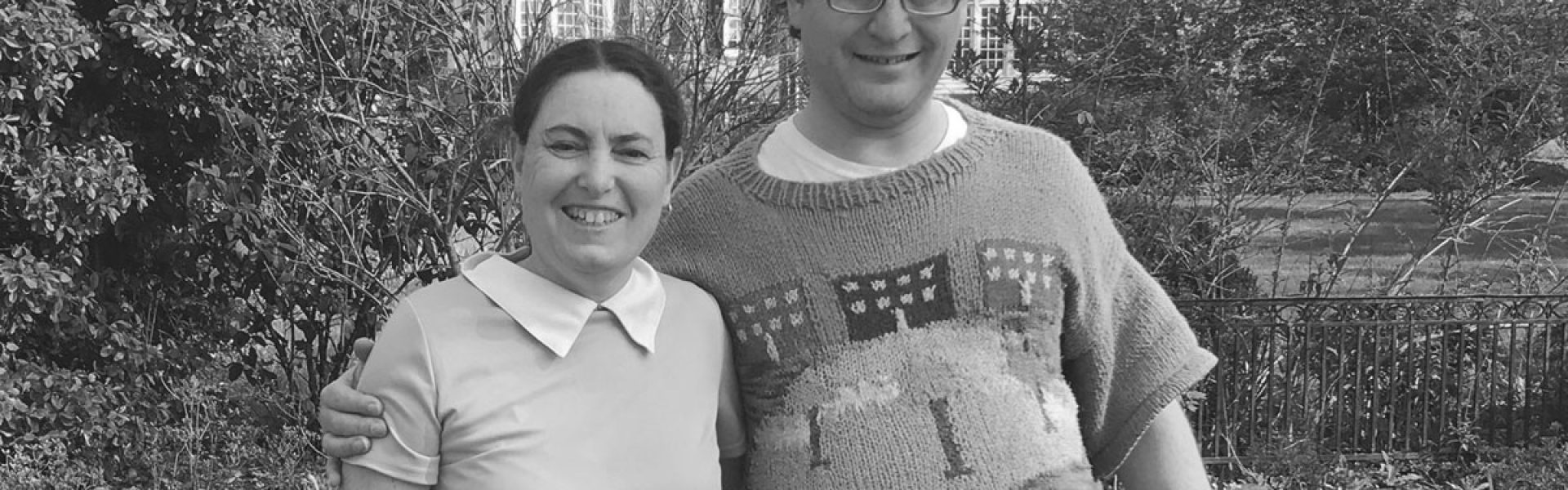 Sam Barsky with his wife. He talks to the School of Stitched Textiles about his landmark knitting.